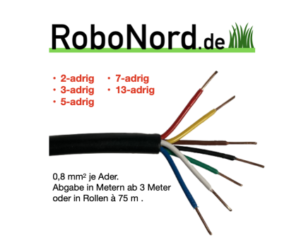 Steuerkabel 2-, 3-, 5-, 7- & 13-adrig 0,80mm2 /  farbig kodiert für Bewässerungssysteme