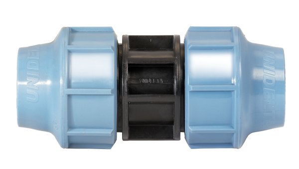 Kupplung / Verbinder PE-Rohre 16 - 110 mm Unidelta (Klemmfitting bis 16 bar)
