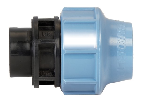 Anschlussverschraubung Innengewinde IG x PE-Rohre 16 - 110 mm Unidelta (Klemmfitting bis 16 bar)